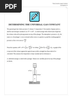 Determining The Universal Gas Constant: P MG A