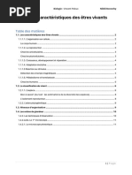 Résumé - 1. Les caractéristiques des êtres vivants