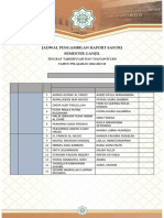 JADWAL PENGAMBILAN RAPOR SANTRI SEMESTER GENAP