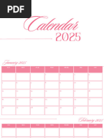 2025 Monthly Calendar 