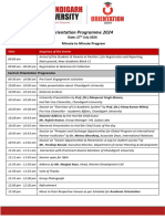 Minute to Minute Program - Orientation 2024 for 27th July