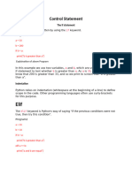 Control Statement in python