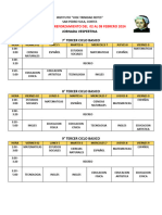 Horarios de Reforzamiento II Recuperacion 2024