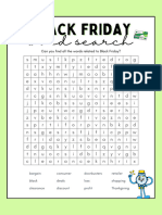 Black Friday Vocabulary Crossword Puzzle for Speech Therapy Worksheet in a Green Greyscale Simple Style 