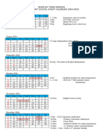 Academic Calendar of PYP 2024-2025