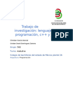 Trabajo de investigación lenguajes de  porgramacion