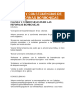 CAUSAS Y CONSECUENCIAS DE LAS REFORMAS BORBONICAS