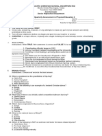 Q2-PE 2-SECOND QUARTERLY EXAM