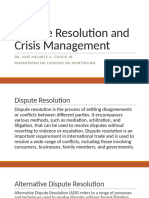 Dispute Resolution and Crisis Management