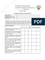 SUPERVISOR RATING SHEET