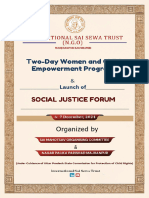 About Two-Day Women and Child Empowerment Program by International Sai Sewa Trust 