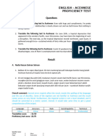 Acehnese Proficiency Test Result 1