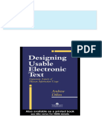 Instant Access to Designing Usable Electronic Text Ergonomic Aspects of Human Information Usage 1st Edition Andrew Dillon ebook Full Chapters