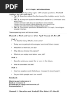 IELTS Topics with Questions