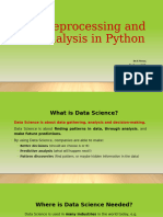 Data Preprocessing and Data Analysis using Python