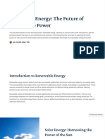 Renewable Energy the Future of Sustainable Power