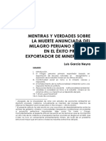 MENTIRAS Y VERDADES SOBRE LA MUERTE ANUNCIADA DEL MILAGRO PERUANO BASADO EN EL ÉXITO PRIMARIO EXPORTADOR DE MINERALES