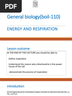 Topic g BIOL 110 Energy and Respiration