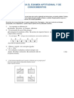 Temas para El Examen Aptitudinal y de Conocimientos