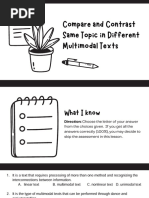 Compare and Contrast Same Topic in Different Multimodal Texts 