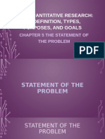 Chapter 5 the Statement of the Problem