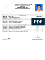 3rd year admit card