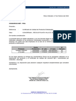 Certificado de calidad 750 bolsas de tarrajeo UNICON -Lab 046 Consorcio Met Fisa-Febrero okkkk