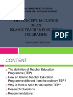 The Conceptualization of An Islamic Teacher Education Programme