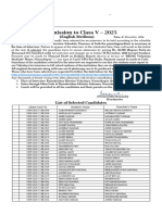 Name List (English Medium) With Admit Card Number