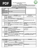 Education International School Weekly Plan