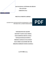 Escrito de Contestación de Demanda y ofrecimiento de preubas de la parte demandada