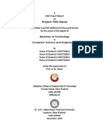 Sample Mini Project Report Format