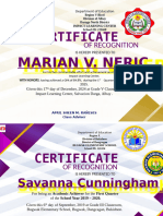 CERTIFICATES by Savanna Cunningham