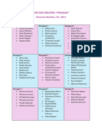 LISTE DES GROUPES ‘’FRANÇAIS’’