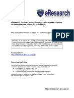 Eresearch: The Open Access Repository of The Research Output of Queen Margaret University, Edinburgh