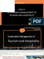 THC 1101 Unit 9 - Sustainable Management of Tourism and Hospitality