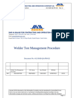 412-DAB-QA-PR-022 Welders test ^0 Training Management Procedure (1)