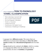 Phonology Sound Production Articulators Vowels 2