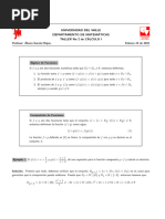 UNIVERSIDAD DEL VALLE  DEPARTAMENTO DE MATEMATICAS  TALLER No 2 de CALCULO I