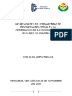 INFLUENCIA DE LAS HERRAMIENTAS DE INGENIERÍA INDUSTRIAL EN LA OPTIMIZACIÓN DE LA PRODUCCIÓN EN UNA LÍNEA DE ENSAMBLAJE