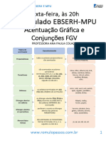 9º Simulado EBSERH-MPU - Acentuação Gráfica e Conjunções FGV