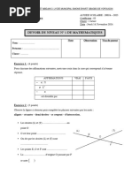 Devoir de Niveau Simplifie 6e