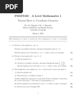 PMMT100 Tutorial Sheet 4