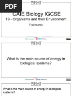 Flashcards - Topic 19 Organisms and Their Environment - CAIE Biology IGCSE