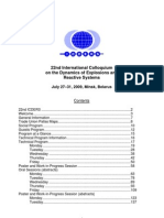 22nd International Colloquium On The Dynamics of Explosions and Reactive Systems