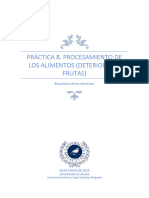 Práctica 8. Procesamiento de los alimentos (deterioro en frutas)