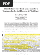 Mindfulness and Task Concentration Training for Social Phobia- A Pilot Study