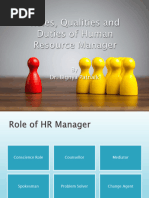 4. Roles, Qualities and Duties of Human Resource Manager