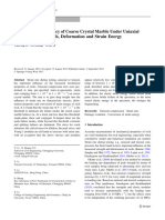 Strain Rate Dependency of Coarse Crystal Marble Under Uniaxial Compression: Strength, Deformation and Strain Energy