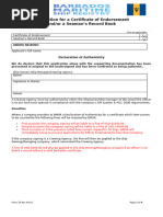 Form 19 Application for Certificate of Endorsement and Seamans Record